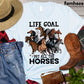 Horse T-shirt, Life Goal Pet All The Horses, Women Horse Shirt, Horse Girl Gift, Horse Life, Horse Lover Gift, Premium T-shirt
