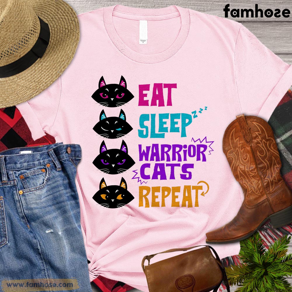 Cute Cat T-shirt, Eat Sleep Cats Repeat Gift For Cat Lovers, Cat Owners, Cat Tees