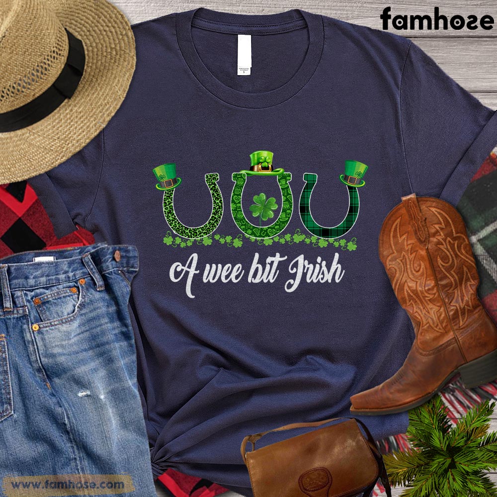 Patrick's Day Horse T-shirt, A Wee Bit Frish Patrick's Day Gift For Horse Lovers, Horse Riders, Equestrians