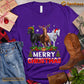 Christmas Horse T-shirt, Merry Christmas ELF Santa Hats Reindeer Christmas Gift For Horse Lovers, Horse Riders, Equestrians