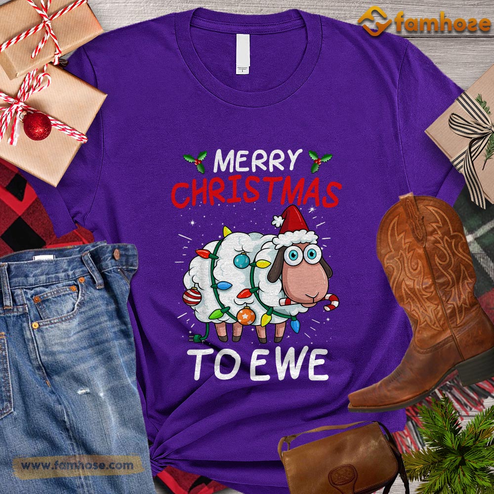 Christmas Sheep T-shirt, Merry Christmas To Ewe Gift For Sheep Lovers, Sheep Farm, Sheep Tees