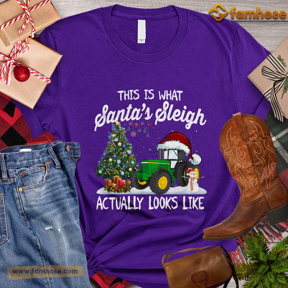 Christmas Tractor T-shirt, This Is What Santa's Sleigh Look Like Christmas Gift For Tractor Lovers, Tractor Farm, Tractor Tees