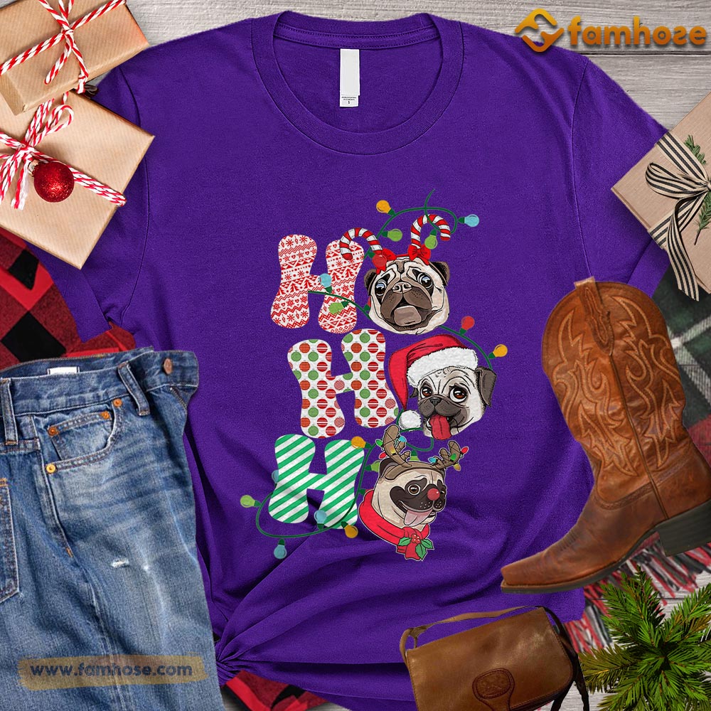 Christmas Dog T-shirt, Ho Ho Ho Dog Reindeer ELF Santa Hat Gift For Do –  Famhose