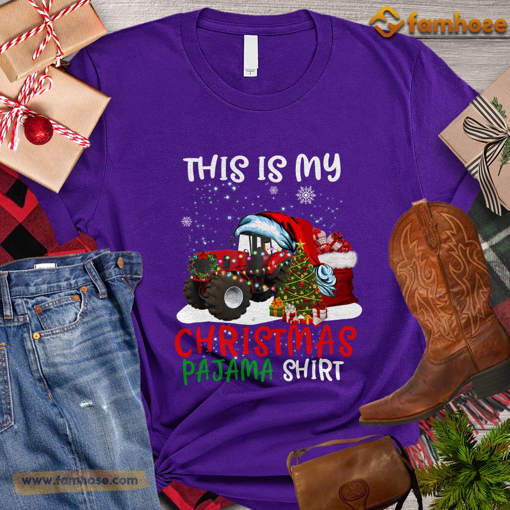 Christmas Tractor T-shirt,This Is My Christmas Pajama Shirt Gift Tractor Lovers, Tractor Farm, Tractor Tees