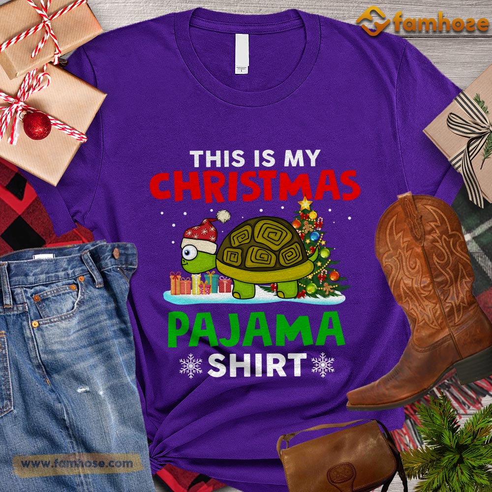Christmas Turtle T-shirt, This Is My Christmas Pajama Shirt Gift For Turtle Lovers, Turtle Owners