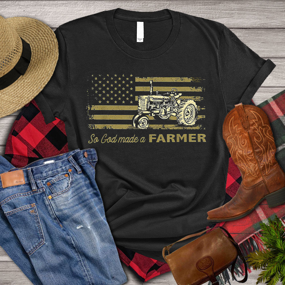 Tractor T-shirt, So God Made A Farmer, Tractor Lover,  Tractor Farmer, Farming Lover Gift, Farmer Premium T-shirt