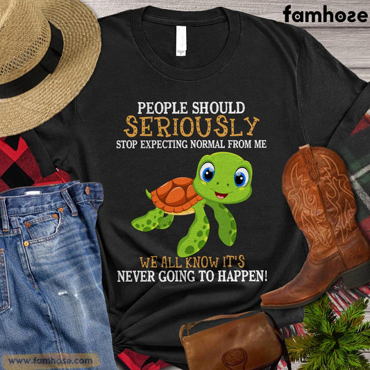 Funny Turtle T-shirt, People Should Seriously Stop Expecting Normal From Me, Gift For Turtle Lovers, Women Turtle Shirt, Turtle Tees