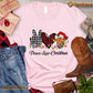 Cute Christmas Cow T-shirt, Peace Love Christmas Gift For Cow Lovers, Cow Farm, Cow Tees