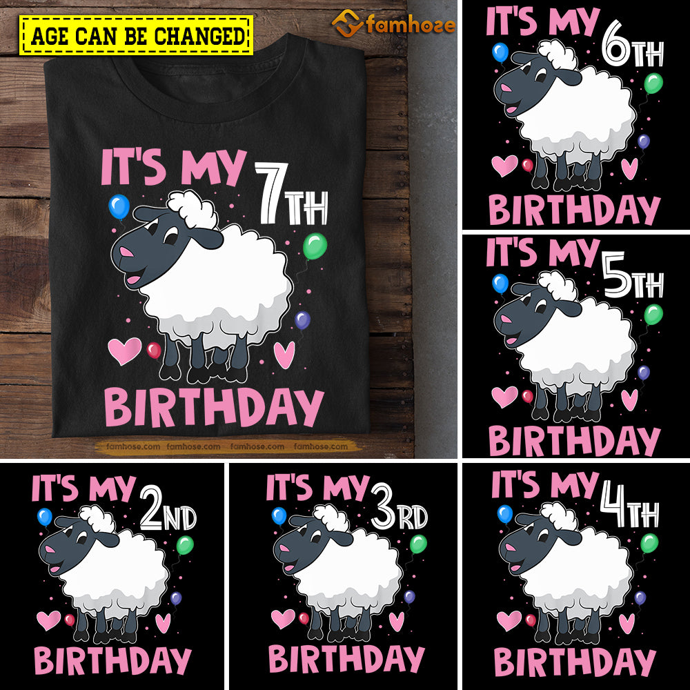 Sheep Birthday T-shirt, It's My Birthday Tees Gift For Kids Boys Girls Sheep Lovers, Age Can Be Changed