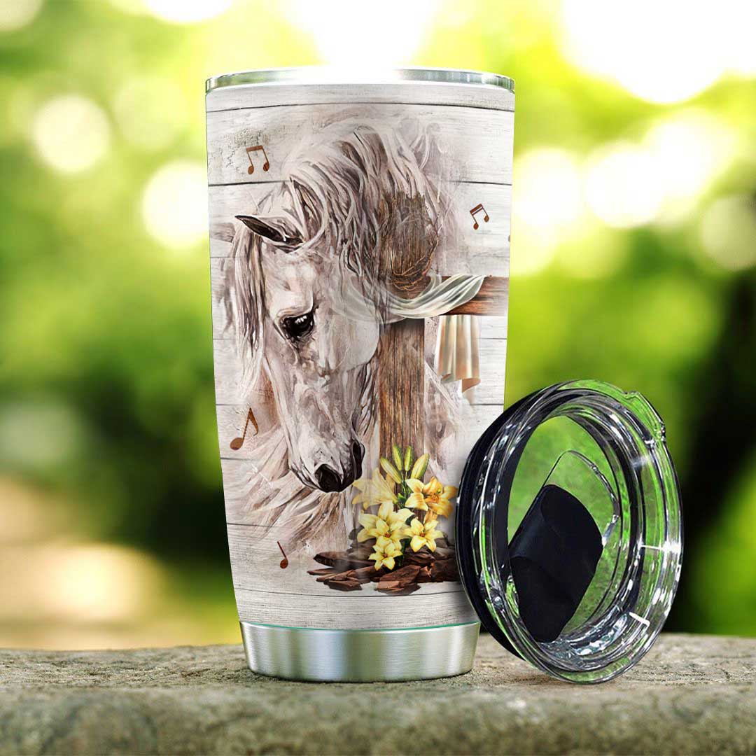 Cool Horse Tumbler, Surrounded By Your Glory What Will My Heart Feel Will I Sing Will I Be Able To Speak At All I Can Only Imagine Stainless Steel Tumbler, Horse Tumbler Lovers, Tumbler Gifts For Horse Lovers