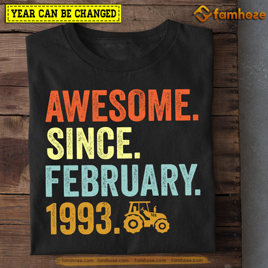 Vintage Tractor Birthday T-shirt, Awesome Month And Year Of Birthday Tees Gifts, Month And Year Can Be Changed