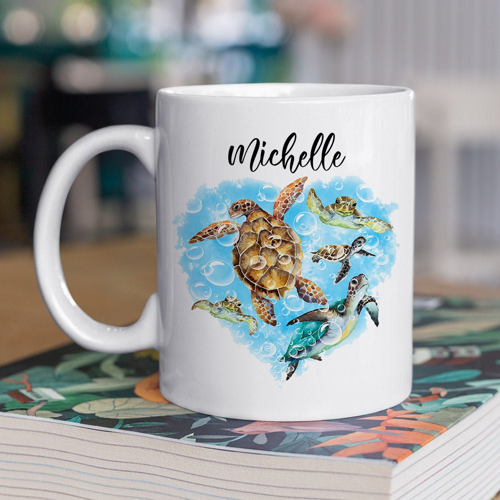Personalized Turtle Mug, Be Not Afraid Of Going Slowly Mug, Cups Gift For Turtle Lovers, Turtle Owner