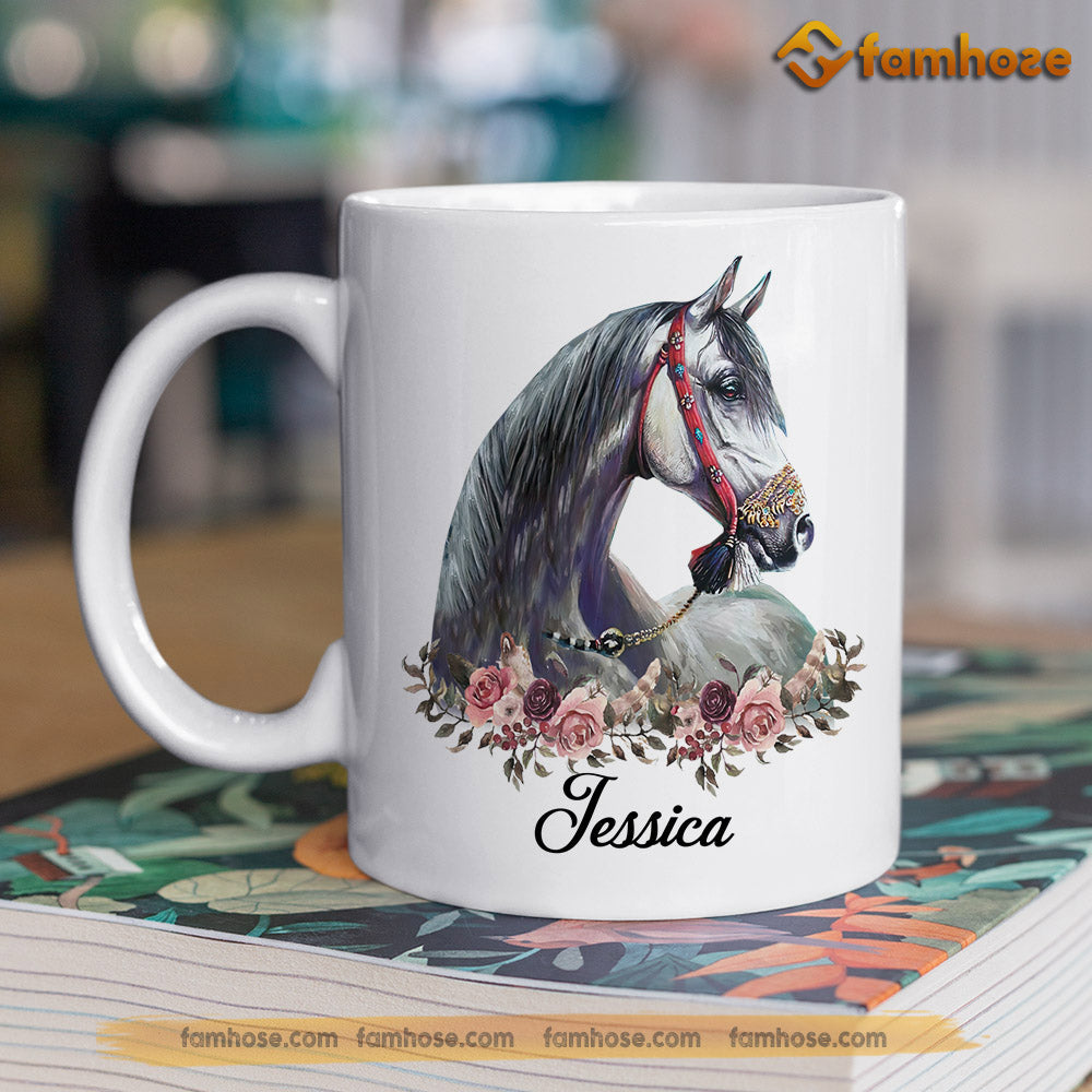 Personalized Horse Mug, Walk By Faith Not By Sight Gift For Horse Lovers, Horse Lovers Gift Mug, Cups, Horse Owner